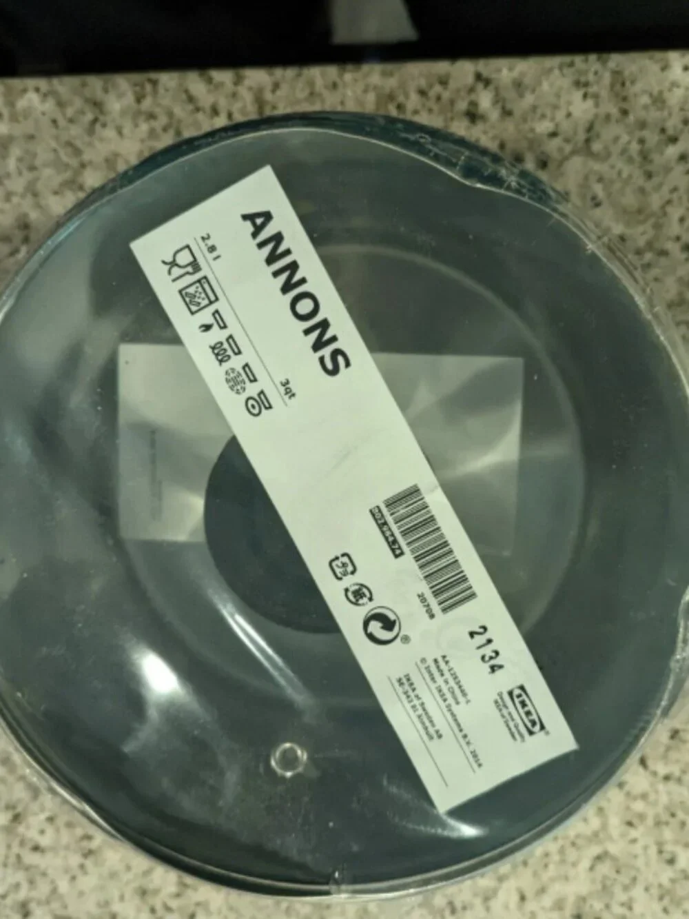 ANNONS 005.778.55 Pot with lid, glass/stainless steel, 3.0 qt